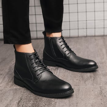 Νέες ανδρικές κλασικές ρετρό γνήσιες δερμάτινες μπότες Chelsea Ανδρικές μπότες αστραγάλου μόδας Ανδρικές μπότες casual βρετανικού στυλ ψηλά παπούτσια
