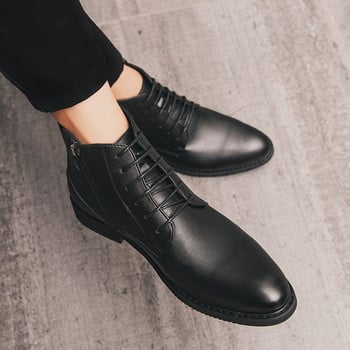 Νέες ανδρικές κλασικές ρετρό γνήσιες δερμάτινες μπότες Chelsea Ανδρικές μπότες αστραγάλου μόδας Ανδρικές μπότες casual βρετανικού στυλ ψηλά παπούτσια
