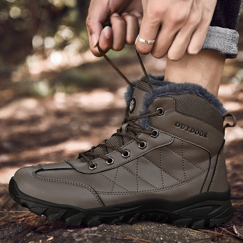 Brändi Talvised Nahast Meeste Saapad Palus soojad Meeste Lumesaapad Välis Libisemiskindlad Matkasaapad Meeste Talvekingad Meeste Tossud Suur suurus