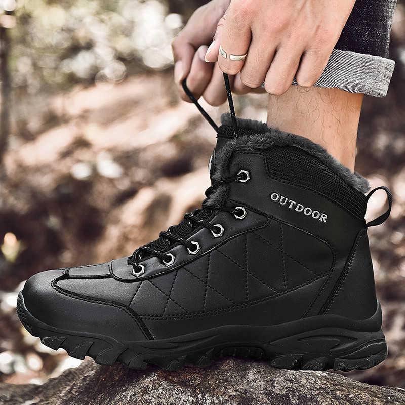 Brändi Talvised Nahast Meeste Saapad Palus soojad Meeste Lumesaapad Välis Libisemiskindlad Matkasaapad Meeste Talvekingad Meeste Tossud Suur suurus