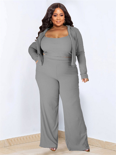 Wmstar Plus Size 2-osaline komplekt Naiste rõivad pikkade varrukatega topid Vesti ja pükste komplektid Retuusid Sobiv komplekt Hulgimüük Dropshopping