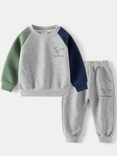 Συνονθύλευμα φούτερ για αγόρια 2 τεμαχίων σετ με μακρυμάνικο στάμπα πουλόβερ Παιδική στολή Μόδα παντελόνι Jogger Φόρμα Παιδική φόρμα