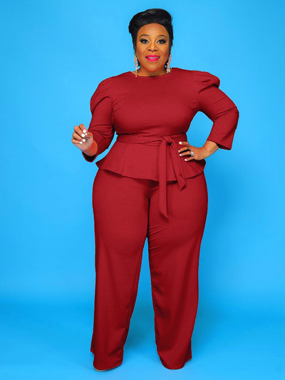 Set Două Piese Femei Seturi Dimensiuni Plus 5xl Toamna Moda Solid Guler Rotund Jumătate Mâneci Birou Ținute Doamnă Vânzări cu ridicata Dropshipping