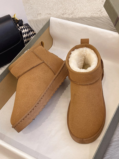 Snow Boots Γυναικείες κοντές σωλήνες παχύρρευστα βαμβακερά παπούτσια Αντιολισθητικά χειμωνιάτικα νέα παπούτσια Student γυναικεία παπούτσια 2022 Μαύρες μπότες