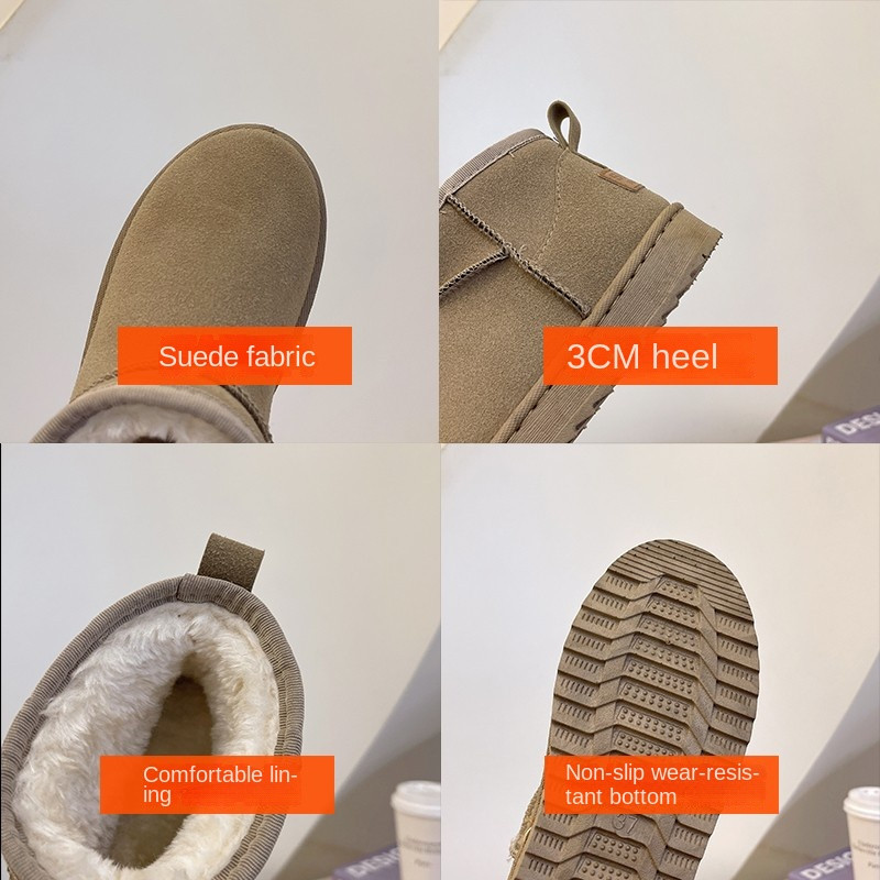 Snow Boots Γυναικείες κοντές σωλήνες παχύρρευστα βαμβακερά παπούτσια Αντιολισθητικά χειμωνιάτικα νέα παπούτσια Student γυναικεία παπούτσια 2022 Μαύρες μπότες