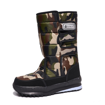 Cizme de iarnă pentru bărbați cu platformă Cizme de zăpadă pentru bărbați, calde, groase, din pluș, impermeabile, pentru pescuit în aer liber, cizme de lucru Plus mărimea 36-47