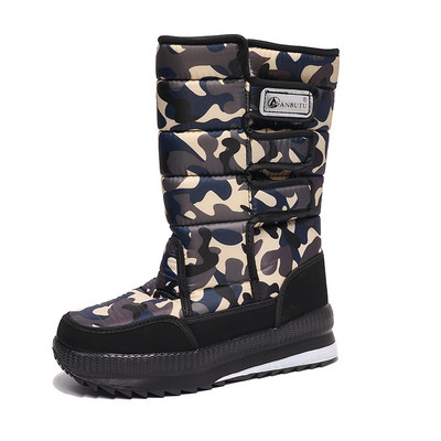 Cizme de iarnă pentru bărbați cu platformă Cizme de zăpadă pentru bărbați, calde, groase, din pluș, impermeabile, pentru pescuit în aer liber, cizme de lucru Plus mărimea 36-47