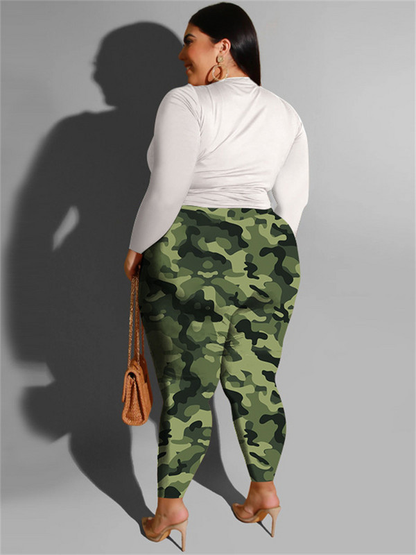 Wmstar Plus-suuruses kaheosalised rõivad Naiste riided püksid komplektid trükitud kõrge vöökohaga veniv pikkade varrukatega mood vabaaja hulgimüük