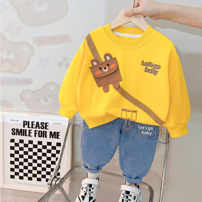 Haine pentru copii Seturi de ținute pentru fete Îmbrăcăminte băieți 2023 de primăvară pentru bebeluși nou-născuți desene animate tricou cu mânecă lungă blugi 2 buc.