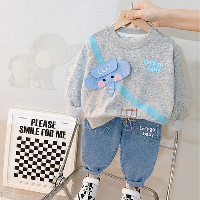 Haine pentru copii Seturi de ținute pentru fete Îmbrăcăminte băieți 2023 de primăvară pentru bebeluși nou-născuți desene animate tricou cu mânecă lungă blugi 2 buc.