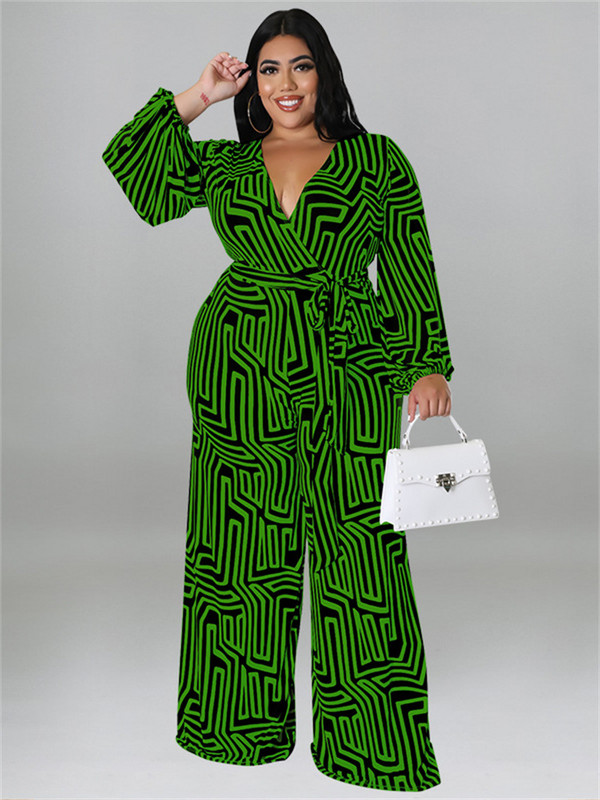 Wmstar Plus Size Γυναικεία Ολόσωμη φόρμα στάμπας Καλοκαιρινή Ολόσωμη Δαντέλα με στάμπα επάνω Casual Φαρδύ πόδι Bodysuit Hot πώληση Χονδρική Dropshipping