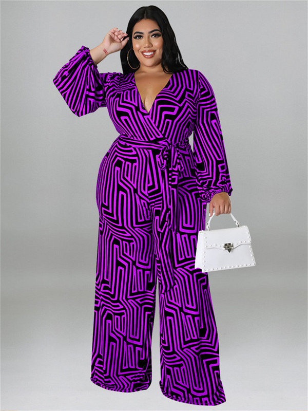 Wmstar Plus Size Γυναικεία Ολόσωμη φόρμα στάμπας Καλοκαιρινή Ολόσωμη Δαντέλα με στάμπα επάνω Casual Φαρδύ πόδι Bodysuit Hot πώληση Χονδρική Dropshipping