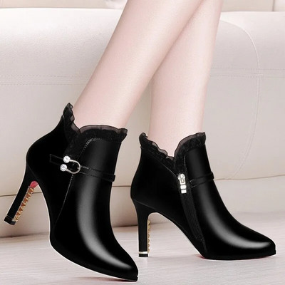 Cresfimix Botas Femininas Brand Botine scurte de toamnă din piele lacuită de înaltă calitate pentru toamnă și iarnă Cizme drăguțe pentru femei A799