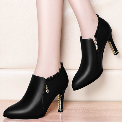 Cresfimix Botas Femininas Brand Botine scurte de toamnă din piele lacuită de înaltă calitate pentru toamnă și iarnă Cizme drăguțe pentru femei A799