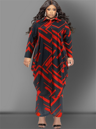 Wmstar Plus Size Two Piece Σετ Γυναικεία μακριά παντελόνια με φαρδύ πόδι Stretch Νέο σε φθινοπωρινή μόδα ασορτί κοστούμι Χονδρική Dropshipping