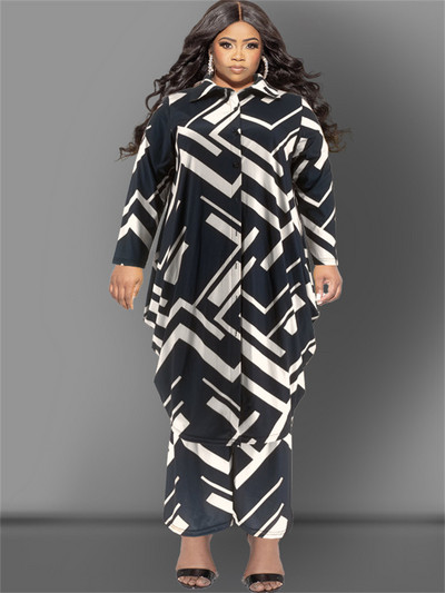 Wmstar Plus Size Two Piece Σετ Γυναικεία μακριά παντελόνια με φαρδύ πόδι Stretch Νέο σε φθινοπωρινή μόδα ασορτί κοστούμι Χονδρική Dropshipping