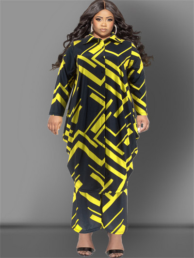 Wmstar Plus Size Two Piece Σετ Γυναικεία μακριά παντελόνια με φαρδύ πόδι Stretch Νέο σε φθινοπωρινή μόδα ασορτί κοστούμι Χονδρική Dropshipping