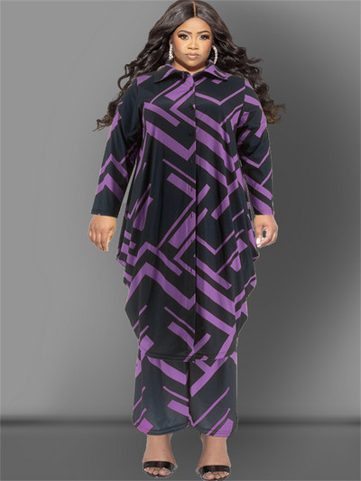 Wmstar Plus Size Two Piece Σετ Γυναικεία μακριά παντελόνια με φαρδύ πόδι Stretch Νέο σε φθινοπωρινή μόδα ασορτί κοστούμι Χονδρική Dropshipping