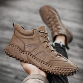 Meeste nahksaapad 2023 Välimood Meeste jalanõud Poolsaapad Mountain Travel Meeste kingad Kulumiskindlad mugavad tööjalatsid