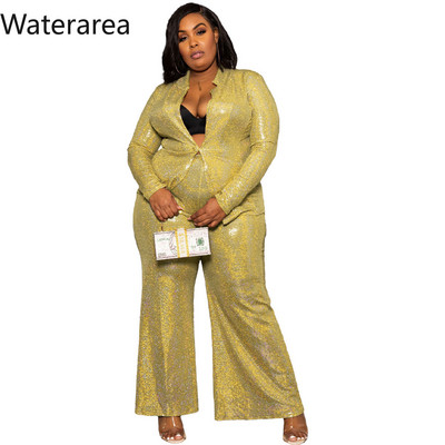 Dámsky set Waterarea Plus Size Diamonds, tepláková súprava, módny sexi top s voľnými nohavicami, oblek, oficiálna dámska dvojdielna súprava