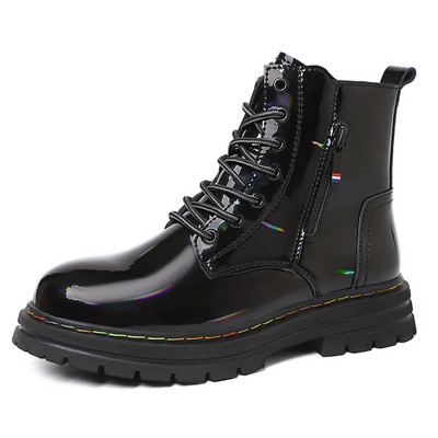 Uued Botas Meeste Nahkjalatsid Mood Mootorrattad Meeste Poolsaapad Meeste Saapad Meeste jalanõud Sõjaväelised kõrged talvepaelad Botas Hombre