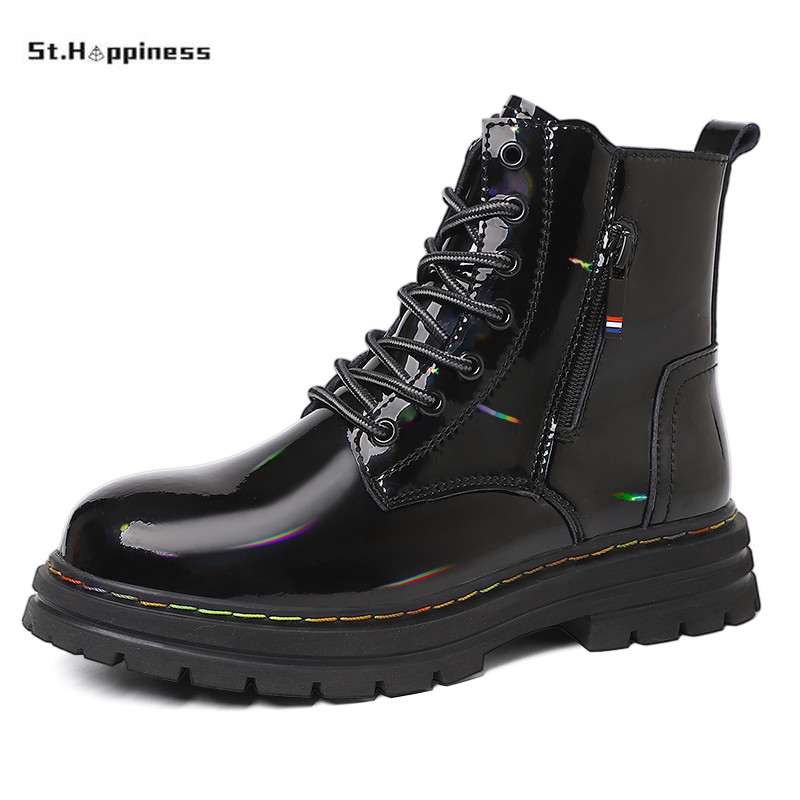 Uued Botas Meeste Nahkjalatsid Mood Mootorrattad Meeste Poolsaapad Meeste Saapad Meeste jalanõud Sõjaväelised kõrged talvepaelad Botas Hombre