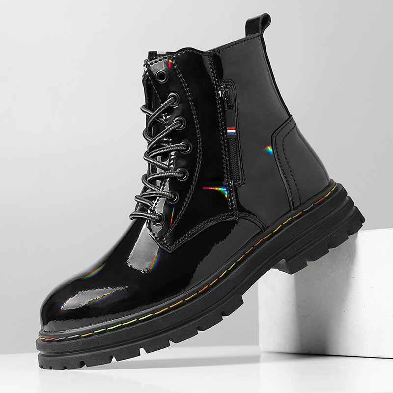 Uued Botas Meeste Nahkjalatsid Mood Mootorrattad Meeste Poolsaapad Meeste Saapad Meeste jalanõud Sõjaväelised kõrged talvepaelad Botas Hombre