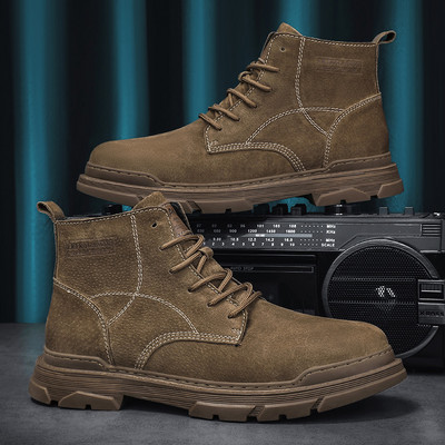 Cizme pentru bărbați de marcă Cizme tactice militare de luptă Cizme de drumeție în aer liber, toamnă, pantofi noi, ușoare, anti-alunecare, cizme de deșert pentru bărbați.