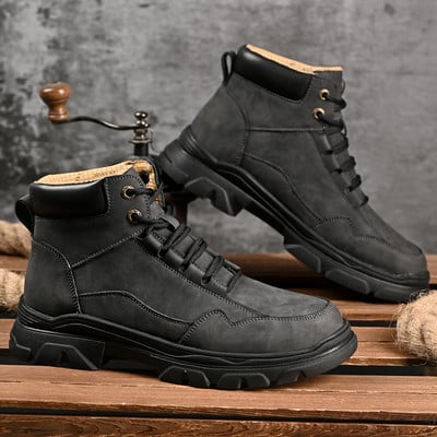 Meeste saapad 2023 Moedisainer Meeste poolsaapad Kvaliteetsest nahast vabaaja Martini saapad Meeste vabaõhusaapad suured tossud