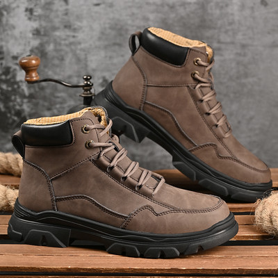 Meeste saapad 2023 Moedisainer Meeste poolsaapad Kvaliteetsest nahast vabaaja Martini saapad Meeste vabaõhusaapad suured tossud