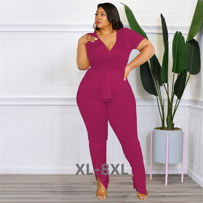 Plus Size Two Piece Outfits Γυναικεία Ρούχα Καλοκαιρινός Επίδεσμος Κορυφαίο στοιβαγμένο κολάν ασορτί σετ Νέα Ολόκληρα 3xl 4xl 5xl 6xl