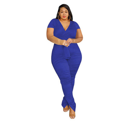 Plus Size Two Piece Outfits Γυναικεία Ρούχα Καλοκαιρινός Επίδεσμος Κορυφαίο στοιβαγμένο κολάν ασορτί σετ Νέα Ολόκληρα 3xl 4xl 5xl 6xl