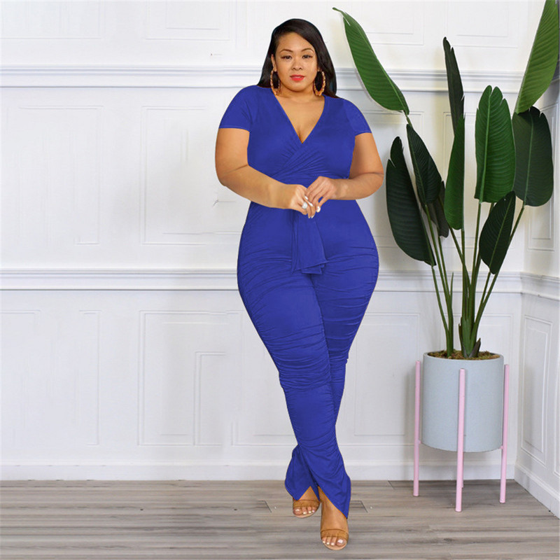 Plus Size Two Piece Outfits Γυναικεία Ρούχα Καλοκαιρινός Επίδεσμος Κορυφαίο στοιβαγμένο κολάν ασορτί σετ Νέα Ολόκληρα 3xl 4xl 5xl 6xl