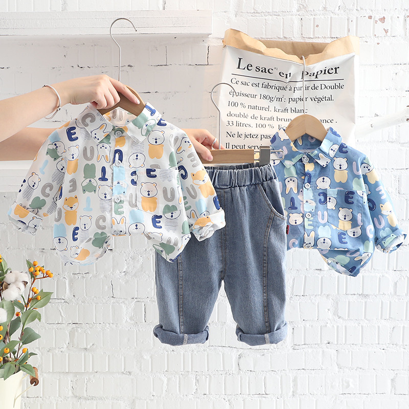 Beebipoiste rõivakomplektid 2022. aasta sügise rõivakomplektid, väikelapsed, lapsed, dressid, kostüümid, särk, teksad, 2 tk. ülikond, laste vabaajariided