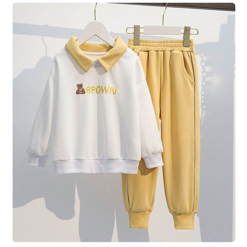 Kevad-sügis tüdrukute kontrastsusega multifilmi toa magamaminekuks mõeldud dressipluus + dressipükste komplekt, laste dressid, koolilapsed, varustus, sörkimiskostüümid 5–16 a.