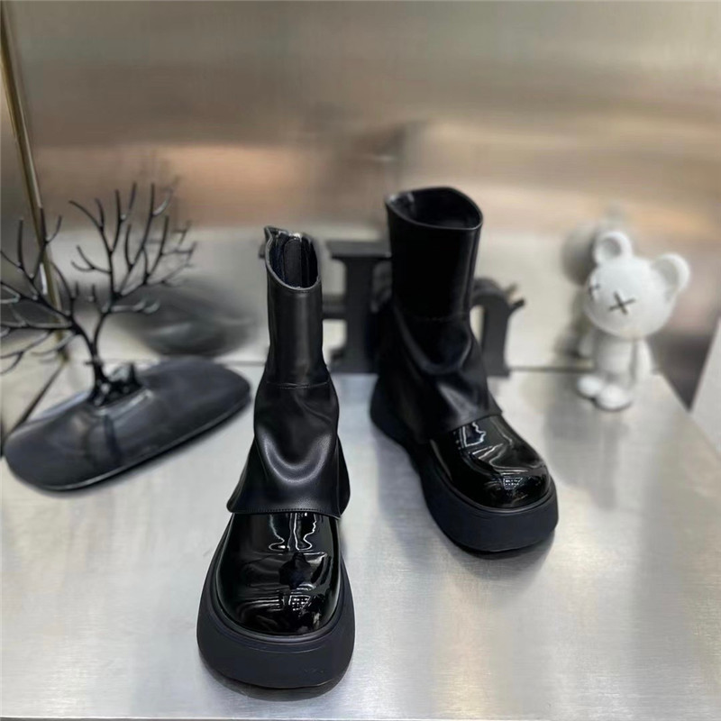 Botine de damă cu fermoar în spate pantofi cu platformă la modă, potrivite pentru cizme sexy de damă cu talpă groasă, toamna 2023