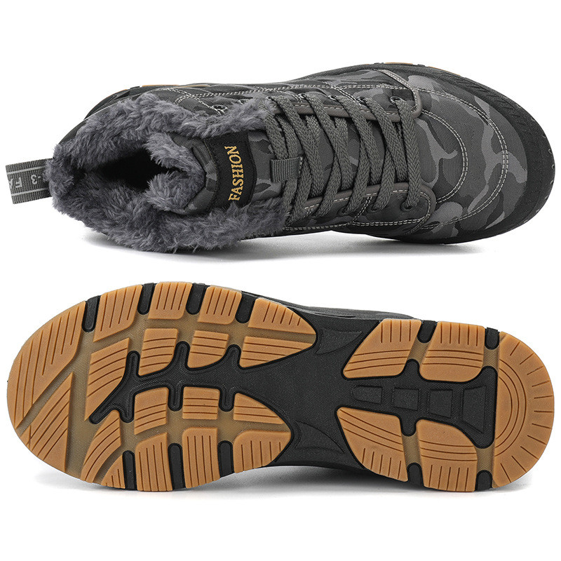 Ζεστά βελούδινα ανδρικά μποτάκια για τον αστράγαλο Χειμώνας 2023 Military Man Tactical Boots Υπαίθριες μπότες πλατφόρμας πεζοπορίας για άνδρες Καμουφλάζ παπούτσι κυνηγιού
