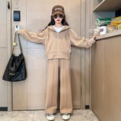 Lányok új tavaszi őszi divat masszív kétrészes sportkészletek 5 6 8 10 12 14 éves fiatalok tizenéves lányok alkalmi utcai ruházata