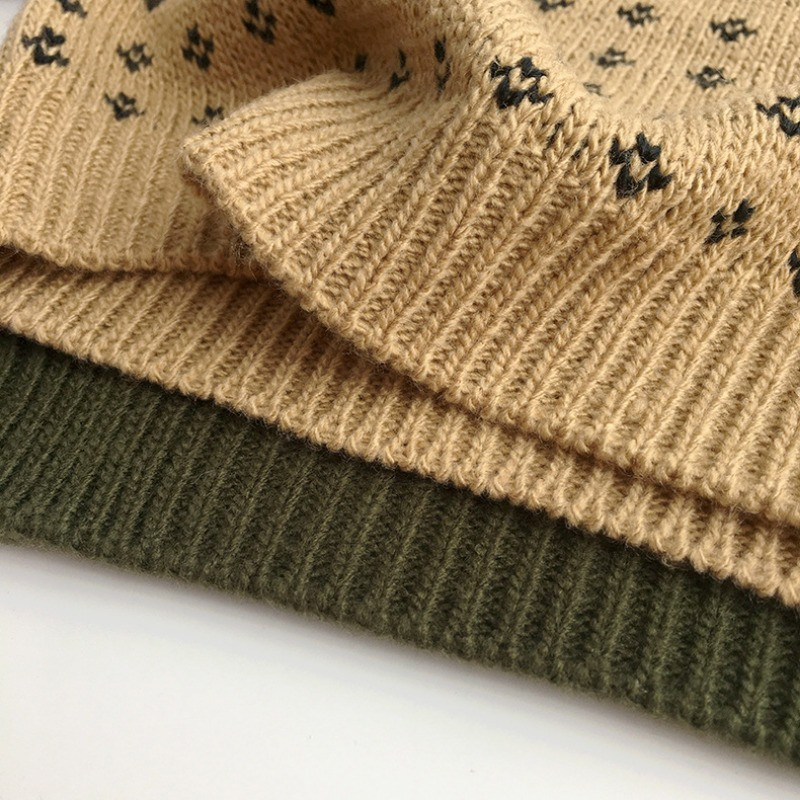 80-130cm Φθινόπωρο/Χειμώνας Πουλόβερ για αγόρι κορίτσι Μόδα Πράσινο πουλόβερ Κορεατικά παιδικά ρούχα Floral πουλόβερ Πουλόβερ με στρογγυλή λαιμόκοψη