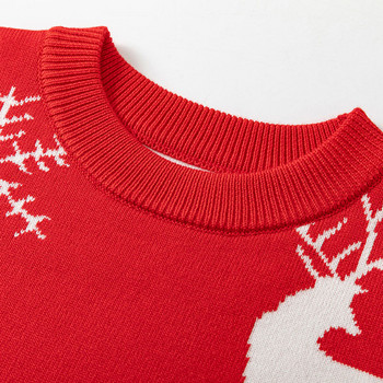 Χριστουγεννιάτικα Ρούχα Βρεφικά πουλόβερ Φθινόπωρο Χειμώνας Παιδικά Αγόρια Κοριτσίστικα Πουλόβερ Cartoon Deer Μακρυμάνικο κάτω πλεκτό πουλόβερ μπλούζες