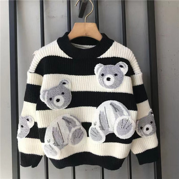 Παιδικό πουλόβερ για αγόρια 2024 Νέο στιλ ένδυσης Κορυφαίο υπόστρωμα φθινοπώρου/χειμώνα με στρογγυλή λαιμόκοψη, μακρυμάνικο, μοντέρνο παιδικό πουκάμισο