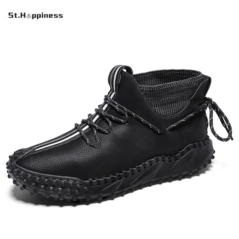 Botine pentru bărbați din piele lucrate manual Cizme occidentale pentru bărbați Moda clasică Cizme pentru motociclete pentru bărbați În aer liber Pantofi de lucru pentru bărbați Dimensiune mare