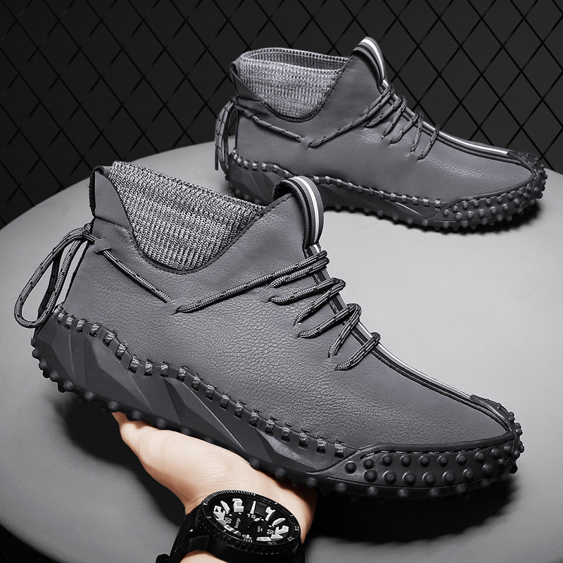 Botine pentru bărbați din piele lucrate manual Cizme occidentale pentru bărbați Moda clasică Cizme pentru motociclete pentru bărbați În aer liber Pantofi de lucru pentru bărbați Dimensiune mare