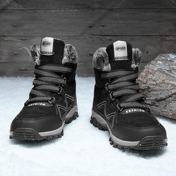 Мъжки ботуши за сняг Външни обувки за мъже Маратонки с дебела подметка за мъже Зимни обувки Botines Tenis Затоплят мъх Мъжки боти до глезена