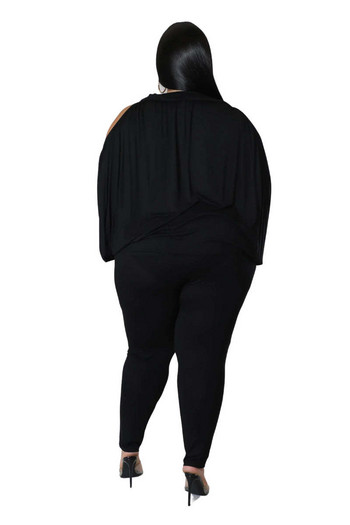 WSFEC XL-5XL Плюс размер Комплекти от две части Дамско облекло Лято 2023 Цяла фигура С къс ръкав Свободни ежедневни костюми с панталони Подходящи комплекти