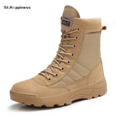 Ανδρικές στρατιωτικές μπότες ερήμου Μπότες μάχης εξωτερικού χώρου για άνδρες Army Cow Suede Tactical Boots Ανδρικά παπούτσια πεζοπορίας casual