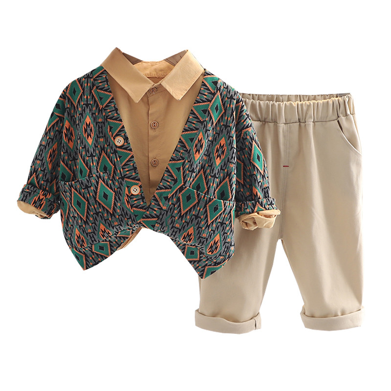 Φθινοπωρινά σετ παιδικών ρούχων για αγόρια Παλτό Πουκάμισο Παντελόνι 3 τεμαχίων Κοστούμι μωρό αθλητική φόρμα νήπιο Βρεφικά ρούχα Παιδικά casual ρούχα
