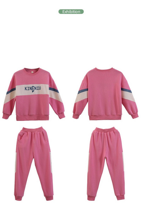 Άνοιξη Φθινόπωρο Κορίτσια Βαμβακερή αντίθεση Αλφάβητο Κέντημα Φούτερ + Φούτερ Σχολική Παιδική Φόρμα Παιδική Στολή Jogger 3-16 ετών