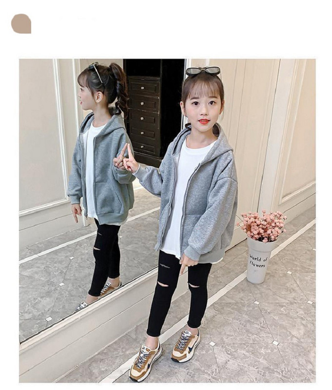 Talvised tüdrukute multifilmid, fliisvoodriga tõmblukuga dressipluus jakk Koolilapsed, soe dressipluus, lasteriietus, töömantel, topid 3–14 a.