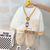 2023 Άνοιξη βρεφικά σετ ρούχων για κορίτσια Αγόρια Παλτό κινουμένων σχεδίων Μπλουζάκι Παντελόνι 3 τμχ Κοστούμι Παιδική Στολή Βρεφικά ρούχα για νήπια